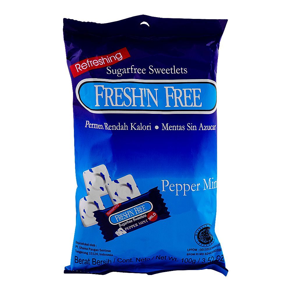 Fresh'N Free Pepper Mint Suger Free Sweetlets 100 Gram Pouch