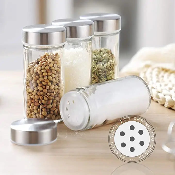 16 Pcs & 20 Pcs Spice Rotating Jar Silver