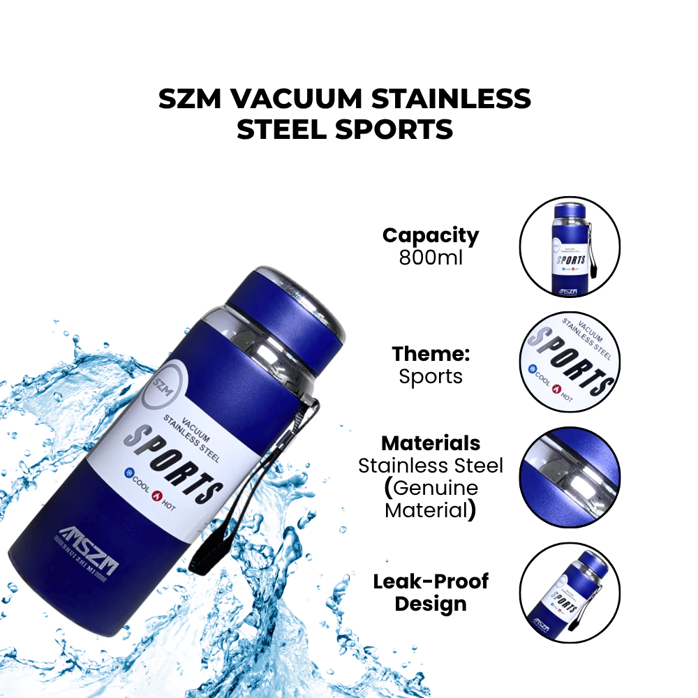 SZM Vacuum Stainless Steel Sports Bottle - 800ml