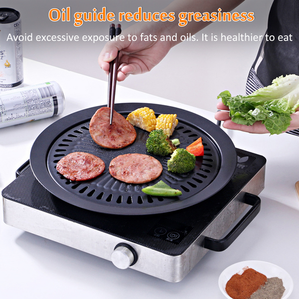 Portable Korean BBQ Grill Pan Charcoal Barbecue Grill Stainless Steel  Non-stick Barbecue Tray Grills for Outdoor Camping bbq