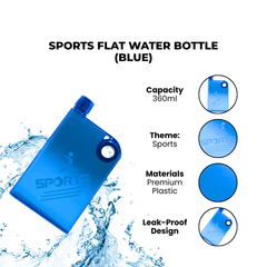 Blue Sports Flat Water Bottle
