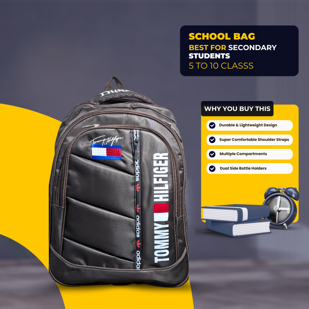 Stylish & Durable Tommy Hilfiger School Bag for Secondary Students (Grades 5-10)