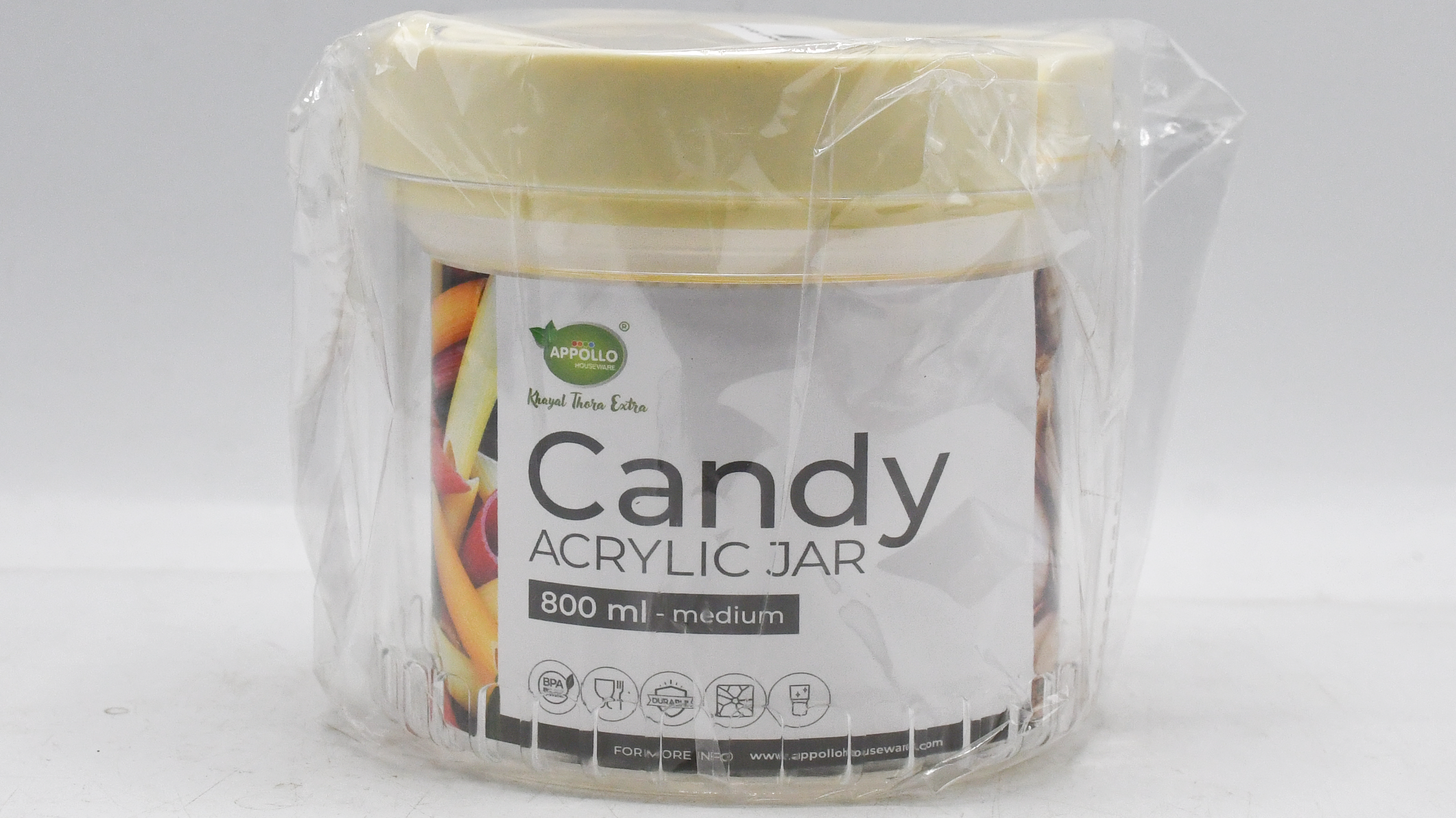 APPOLLO CANDY ACRYLIC JAR  SIZE