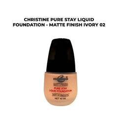 Christine Pure Stay Liquid Foundation - Matte Finish Ivory 02