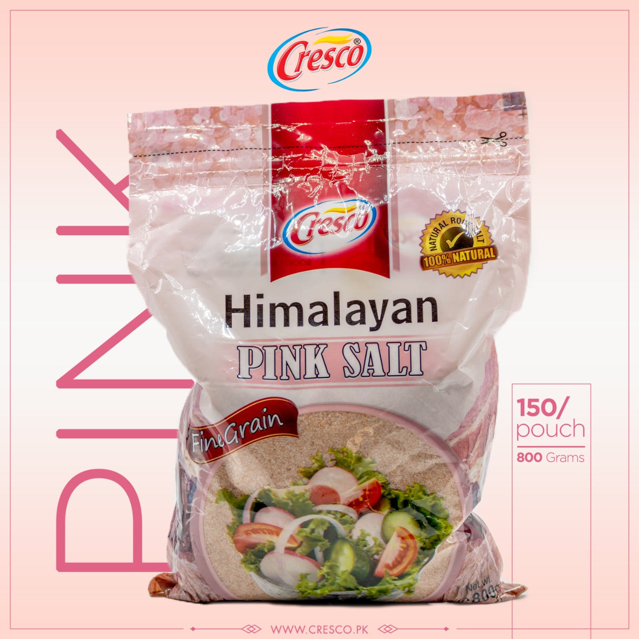 Cresco Himalayan pink Salt 800g Pouch