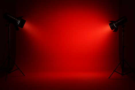 gradients red with studio lighting 