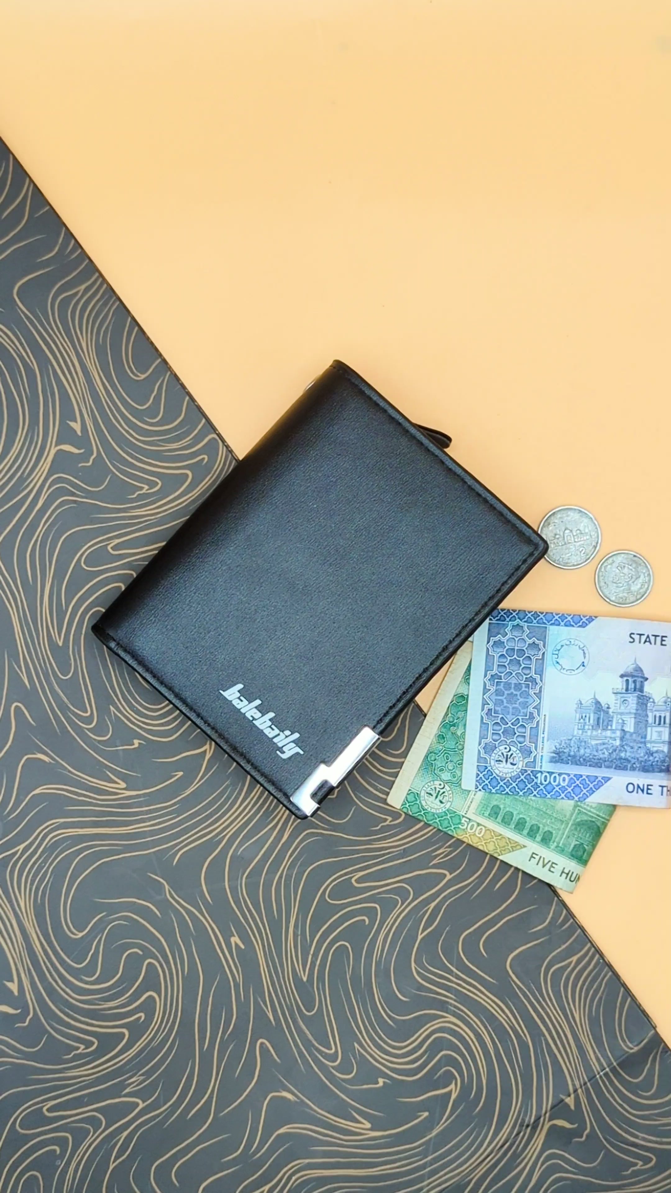 Balebaily Men's Classic Black Wallet