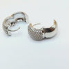 Pave-Set Crystal Huggie Hoop Earrings