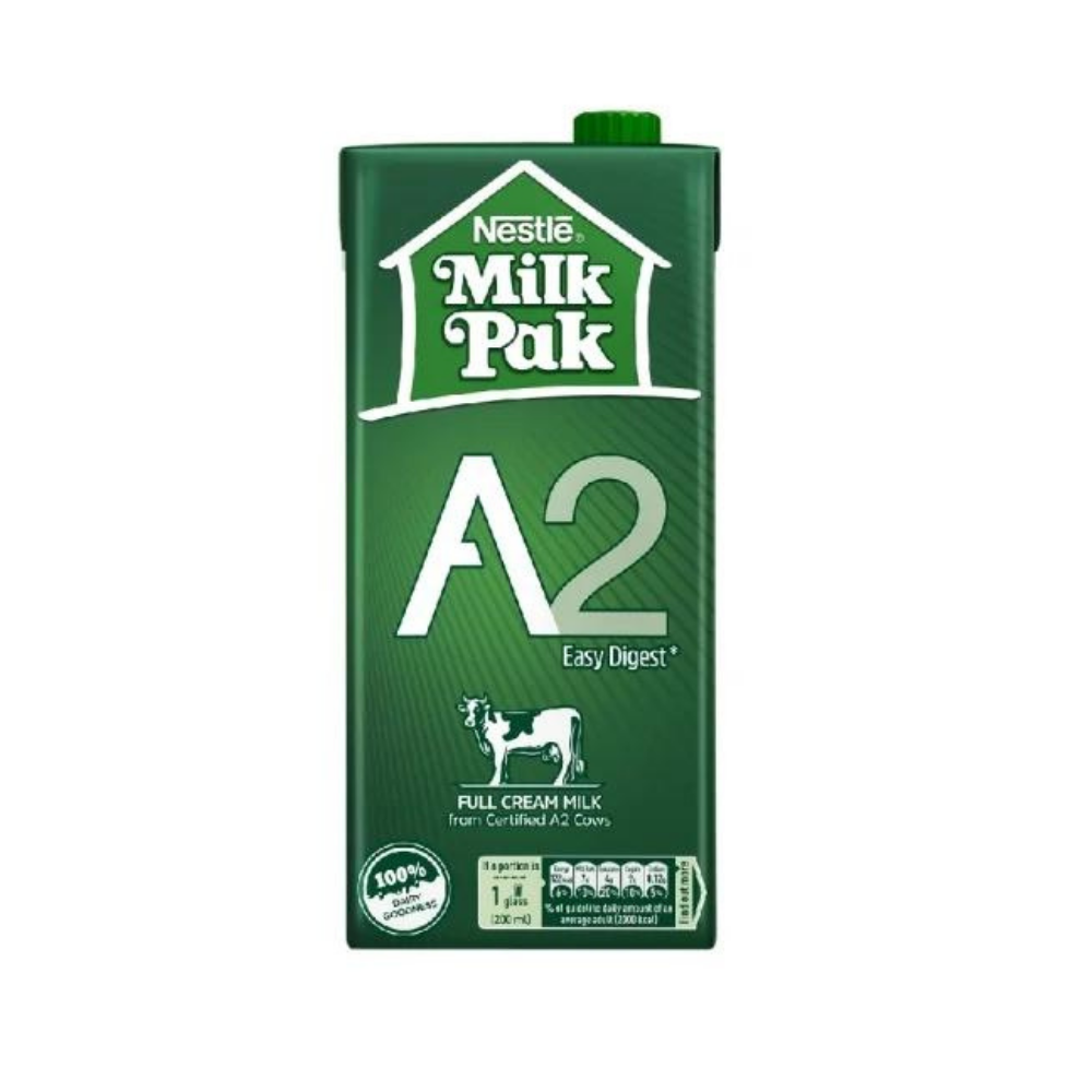 Nestle Milkapak A2 Full Cream 1 Liter Tetra Pack