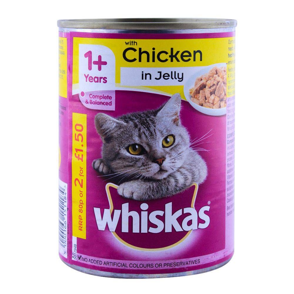 Whiskas Chicken Jelly Cat Food 390g Tin