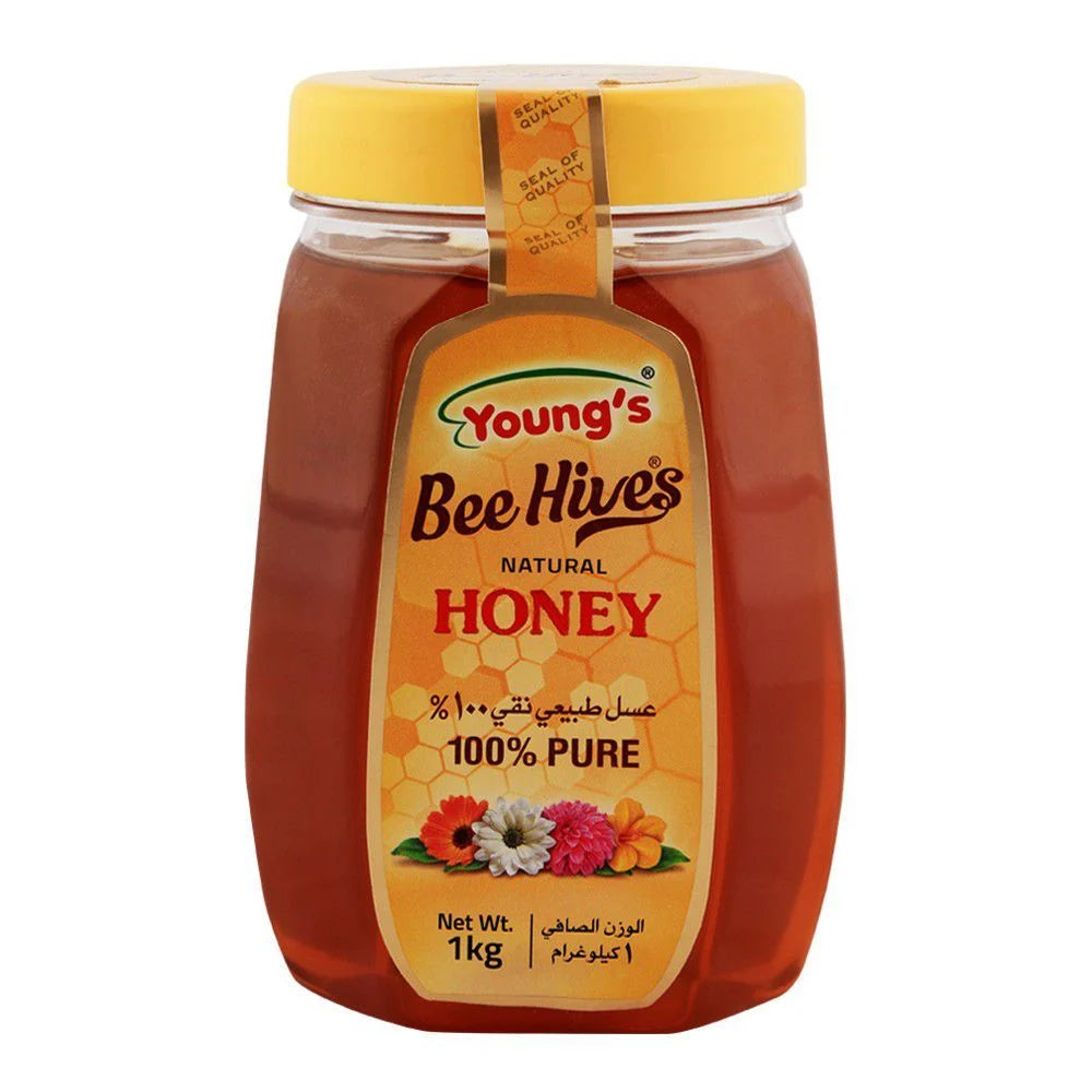 Young's Bee Hives Natural Honey 1Kg Jar