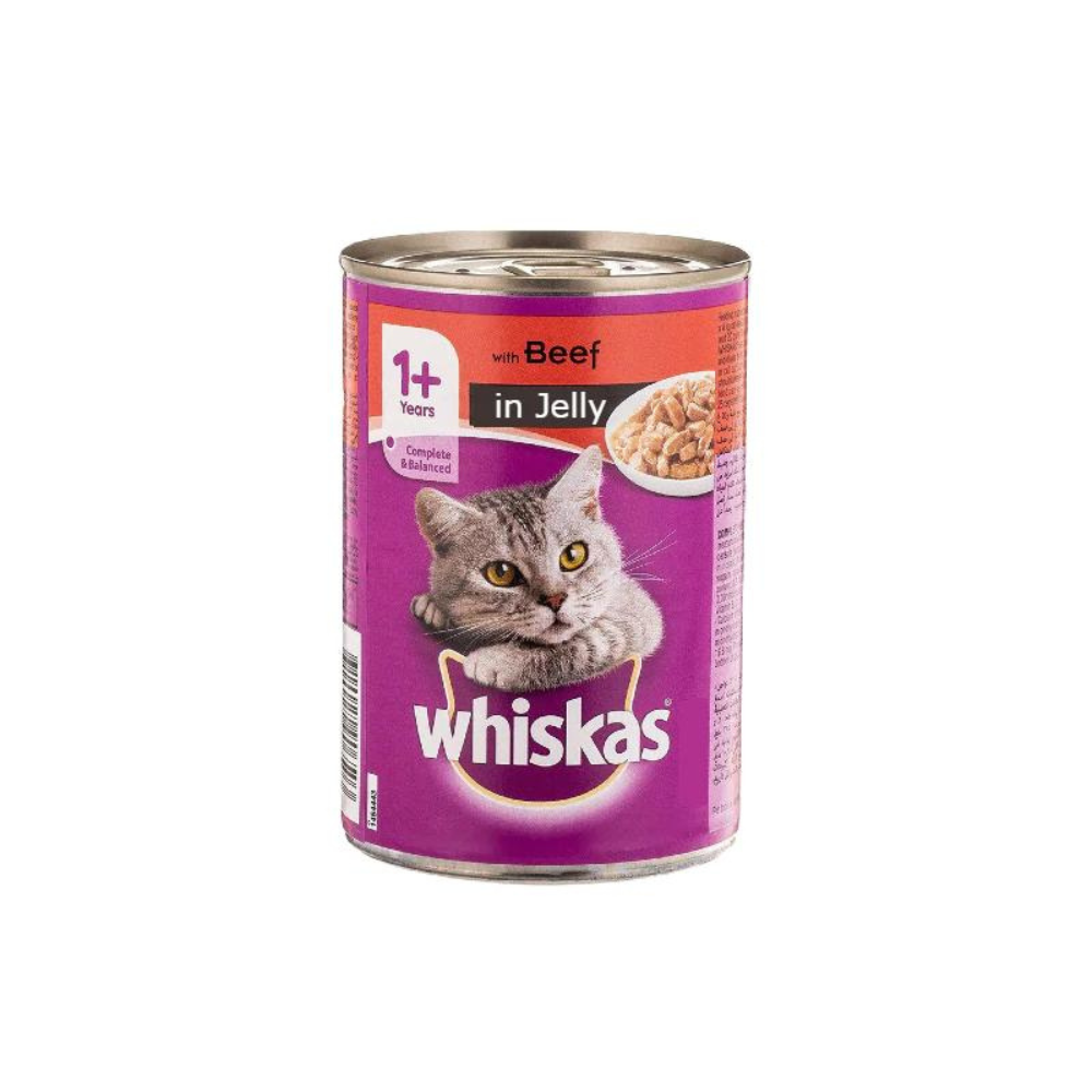 Whiskas Beef Jelly Cat Food 390g Tin