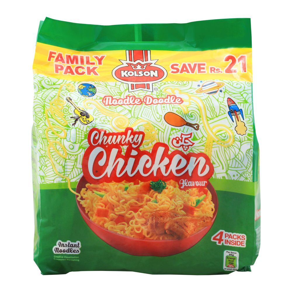 kolson Chunky Chicken Noodles 4 Pack Box